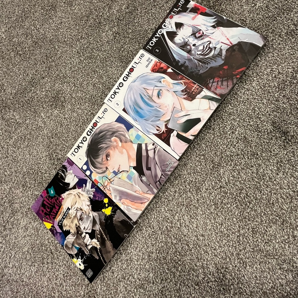 tokyo ghoul re books 1,2,3 and hells paradise 4